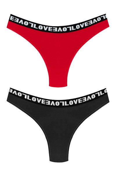 HNX Γυναικεία εσώρουχα 2 Pack Love Elastic Brazilian