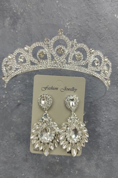 ESPEREST Coroana de mireasa model Angel si cercei cu piatra Drop Shuttle