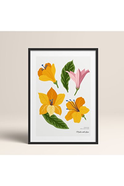 HOMEPACK Framed Blossom Flowers Abstract Flowers Modern Art Painting