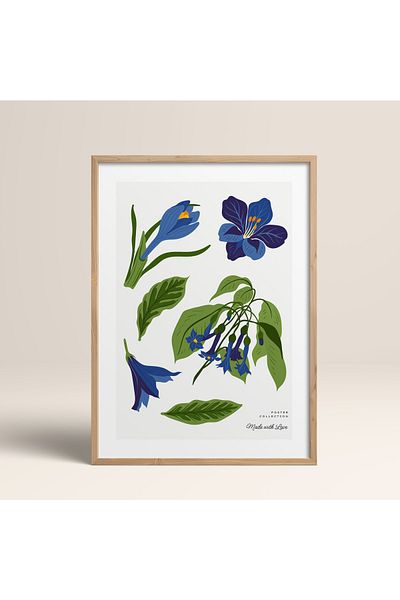 HOMEPACK Рамкирани цъфнали цветя Абстрактни цветя Модерно изкуство Картина