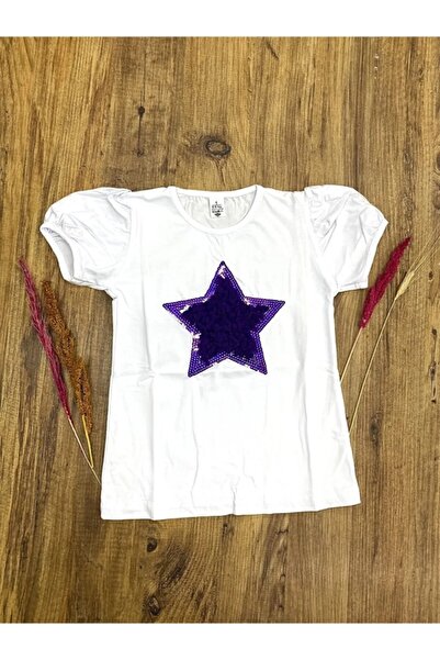NOBLE STORE Μπλουζάκι με παγιέτες για κορίτσια με αστέρια 23 Απριλίου Στολή ε...