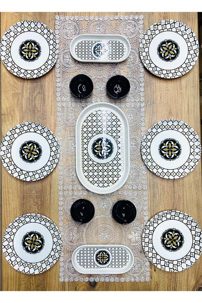 VENÜS HOME DECORATION Liva 13 Piece Breakfast Set for 6 People