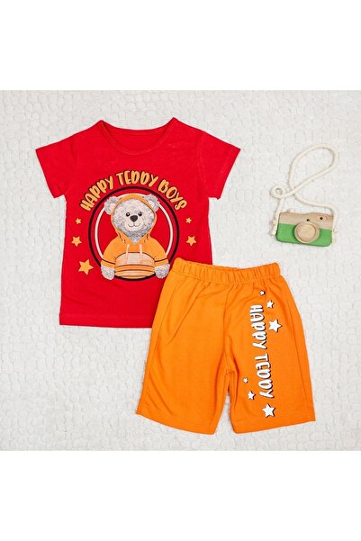 Aybalam Boy's Happy Teddy Boys Written Cotton Set
