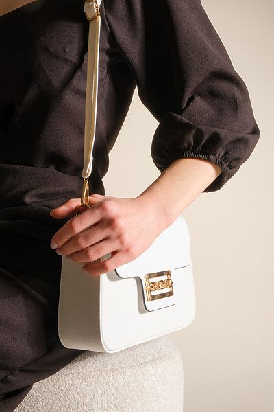 Marjin Shoulder Bag - White - Plain