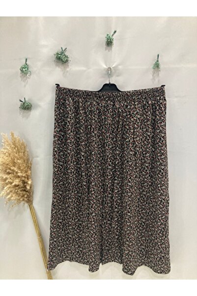 Sel Tekstil Jumbo Battal Women's Print Skirt