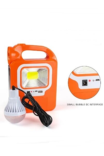 gaman Solar Işıldak Ampullü 18650 2 Adet Pilli Güçkü Bataryalı Çok Fonsiyonlu...