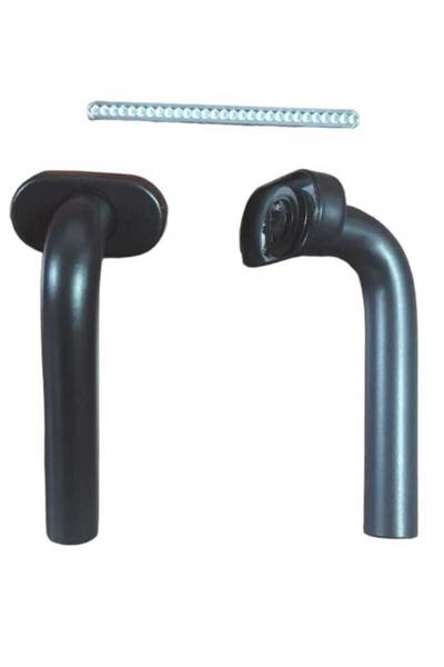 FELSEN Sosis Kol Yaylı Rozetli -siyah Alüminyum Dilli Kapı Kolu Aldoks