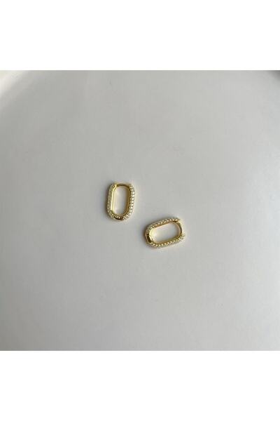 İncikcincik Zircon Taşlı Küpe (15 Mm) - Çift - 925 Ayar Gümüş