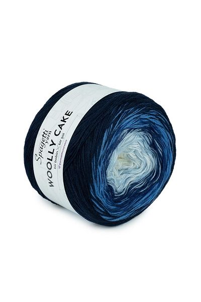 Spagettiyarn Νήμα για πλέξιμο στο χέρι Woolly Cake Blue Shades