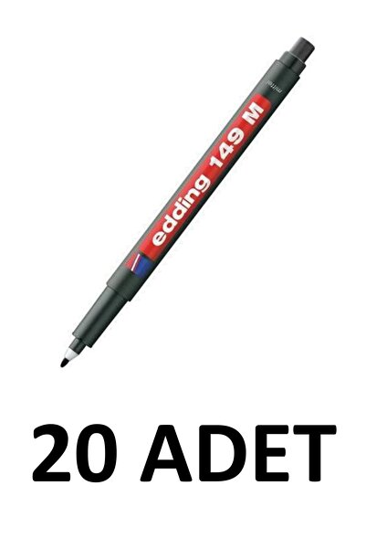 Edding 20 Adet Asetat Kalemi Silgili E-149m Siyah Cd Kalemi 1 Mm Permanent