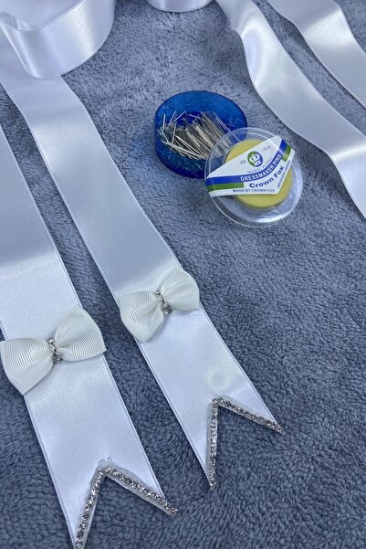 FdayAksesuar طقم حزام مجوهرات ودانتيل لؤلؤ مع إبرة لحفل زفاف العروس والعريس -...