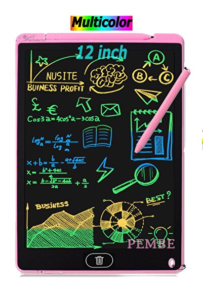 Shuzi 12 Inc Büyük Boy Renkli Dijital Kalemli Çocuk Yazı Çizim Writing Grafik...