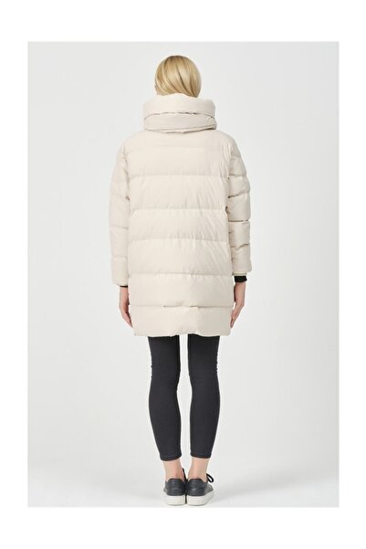 PIQUE Melody Kadın Mont Geniş Yakalı Ribana Detaylı Oversize Mont