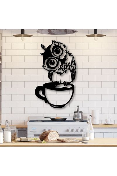 Ümra lazer Üm-ra Laser Produse Decorative Negru Tăiat Laser Bufniță Din Lemn Figura Animală Ornament de Perete 23x36 Cm