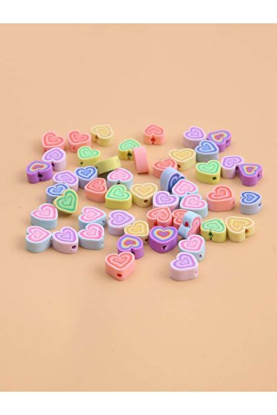 Chuva فيمو خرز قلب 50 قطعة