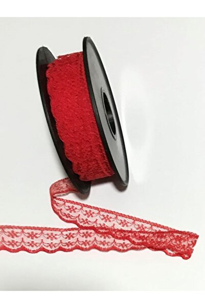 Majestik Tulle Guipure. (scallop) 2.5cm. 4 Meters. Red.