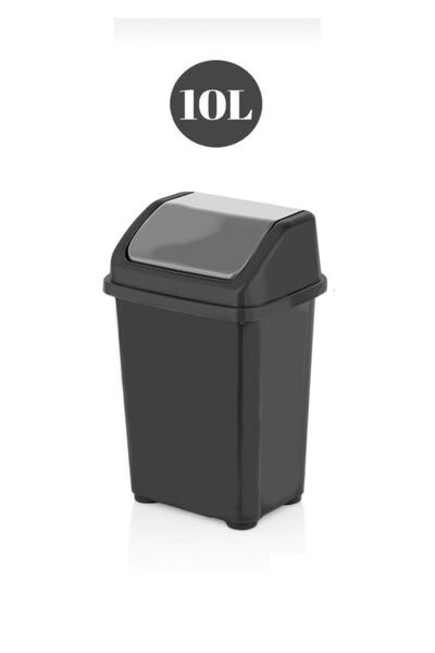 Bambus Home 10 Litre Çöp Kovası Siyah-gri