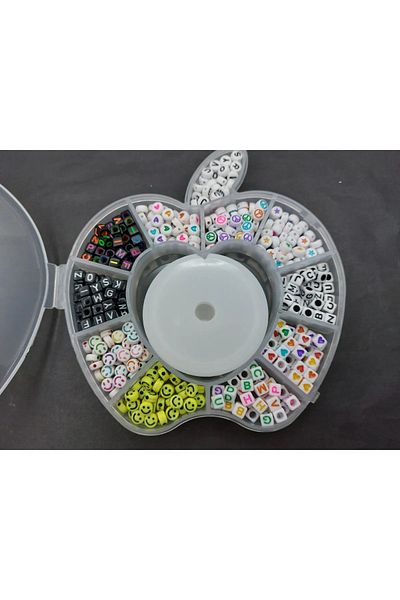 Hobimos Letter Shape Jewelry Making Set with Line in 12 Compartments Apple Box