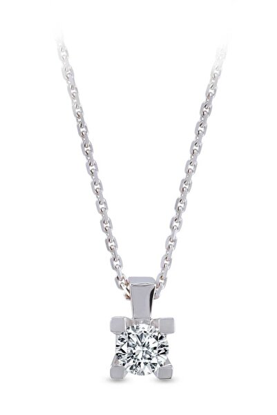 Crystal Diamond Zirconia 1.01 Karat Özel Kesim Tektaş Kolye