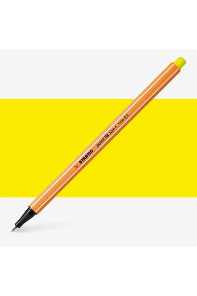 Stabilo Point 88 Fineliner Pen 0.4mm Thin Felt Tip Pen Fluorescent Yellow