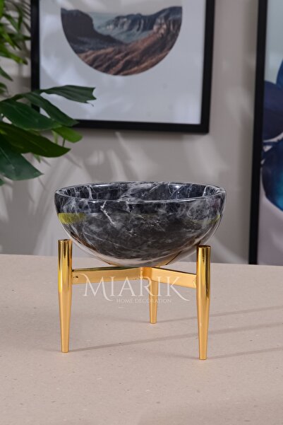 MIARIK DESIGN & DEKORASYON Pirinc Gold Renkli Dogal Mermer Kase
