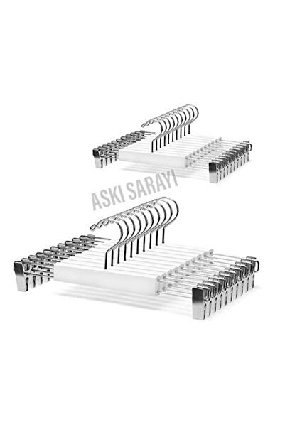 menofis Beyaz Ahşap Çocuk Ve Bebek Askısı Pantolon Ve Etek Askısı Mandallı 48...