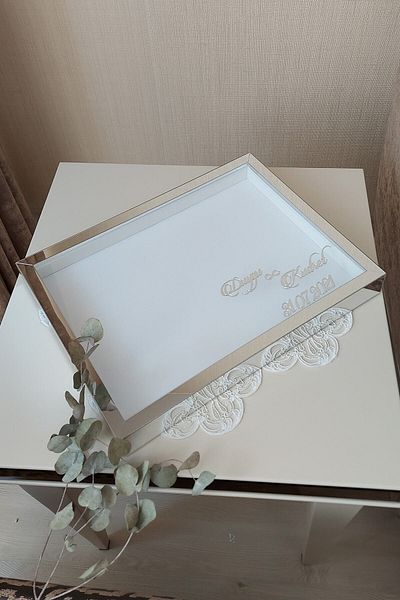 Verda Çerçeve 30x40 Cm Argintiu Plexiglass Model Orizontal Design Rose Box Cadru de memorie! Cadru oglindă!
