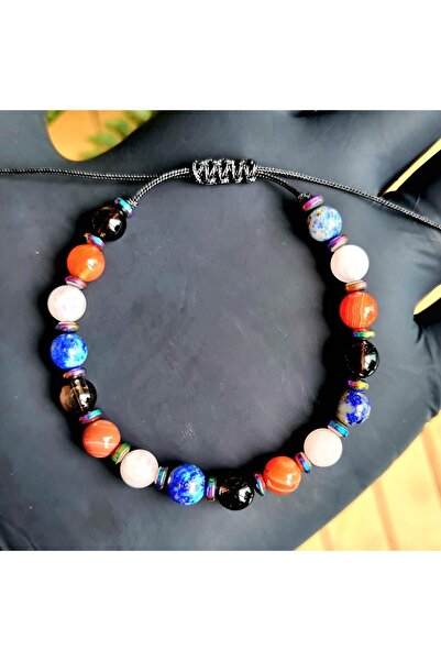 Singincraft سوار الحجر الطبيعي برج الثور - اللازورد والكوارتز الوردي