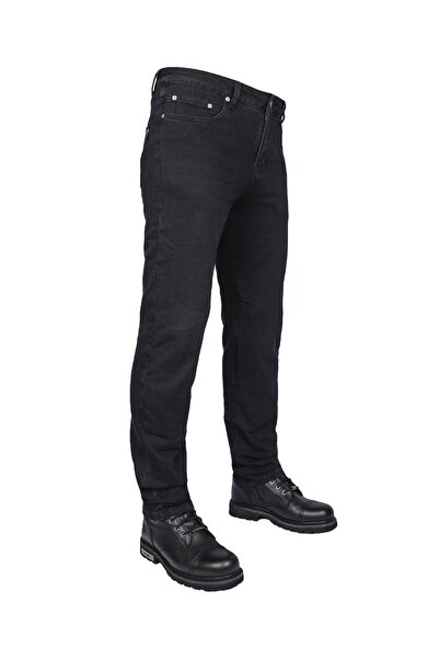 The Biker Jeans City Pro101 Black Korumalı Motosiklet Kot Pantolonu