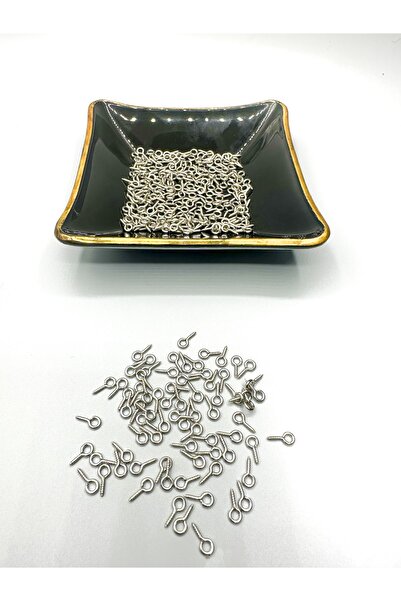 Egem aksesuar 200 قطعة قلادة فضية اللون مسمار مجوهرات المسمار الايبوكسي مسمار