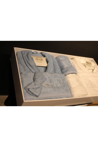 Onur Home Collection Bamboo Series 10 Piece Family Bathrobe Set