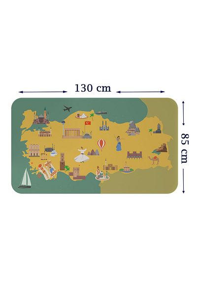 tomeis Educational And Instructional Decorative Kids Room Turkey Map Wall Sticker 3873xl
