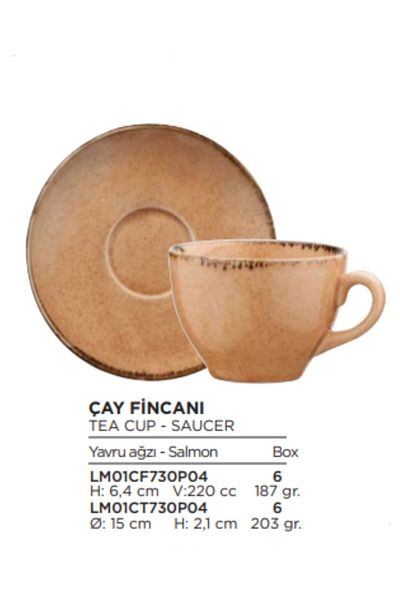 PEARL Lima Tea Cup Set Yavruağzı 6 Pieces