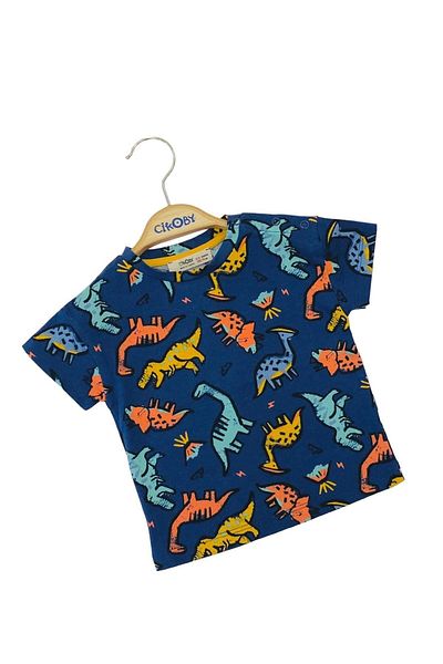 Çikoby Baby Boy Cotton Dinosaur Patterned T-shirt