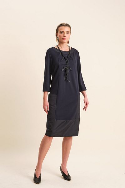 VERDA Leather Detailed Dress