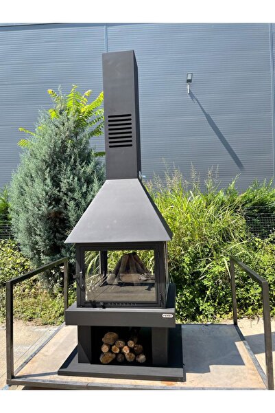 FERBA Metal Orta Şömine (ODUN HAZNELİ)