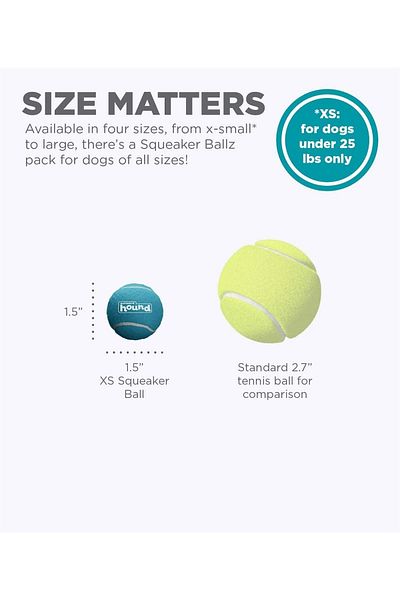 PetStages Squeaker Ballz Squeaky Tennis Balls, X-small - 68000