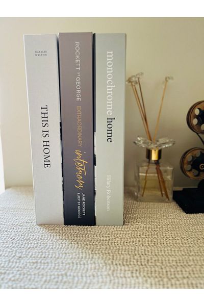 Saccura Decor Decorative Book Box, 3-Piece Decorative Box Set, Thıs Is Home & Interıor & Monochrome