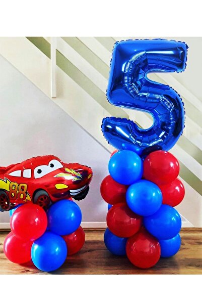 BEST PARTİ DOĞUM GÜNÜ PARTİ SÜSLERİ Car Themed Number Balloon Set Balloon Set...