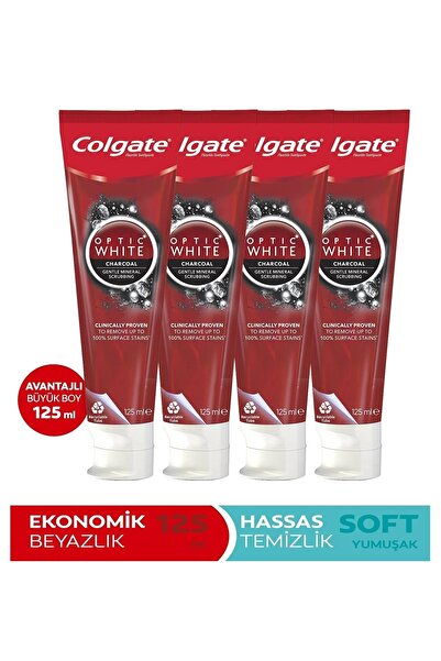 Colgate Optic White Aktif Kömür Beyazlatıcı Diş Macunu 125 Ml X 4 Adet