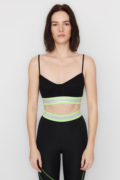 Trendyol Collection X Sagaza Studio Black Rubber Detailed Bustier TCLSS23BS00008