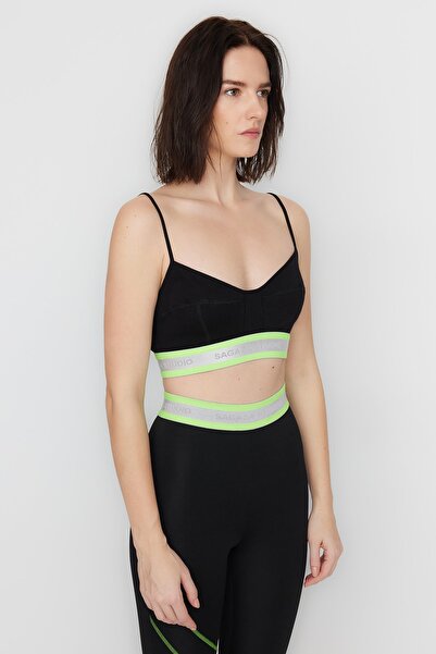 Trendyol Collection X Sagaza Studio Black Rubber Detailed Bustier TCLSS23BS00008