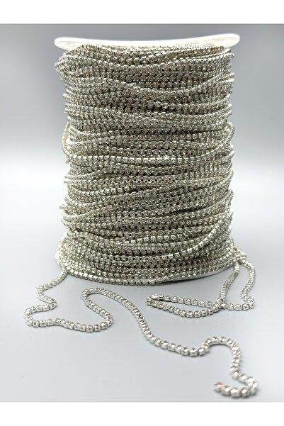 Egem aksesuar 3 Mm Kristal Taşlı Şerit Beyaz 5 Metre