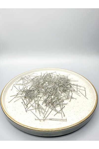 Egem aksesuar 2 Cm Gümüş Renk Halkalı Takı Çivisi Küpe Kancası Çivisi 100 Adet