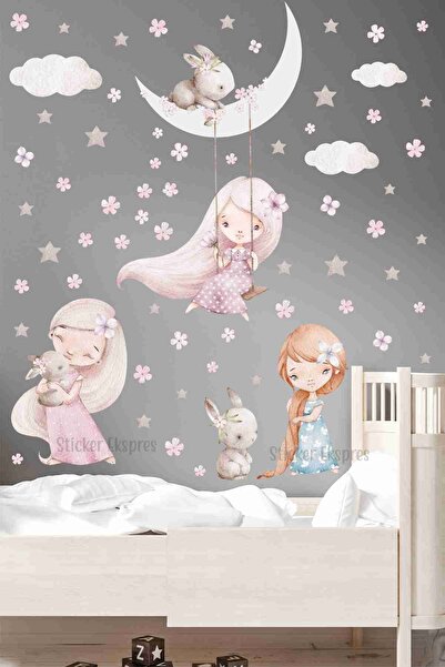 Sticker Ekspres Masal Bahçesi Çocuk Odası Duvar Sticker Seti