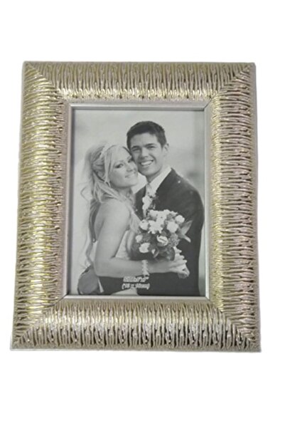 CEBECİ TİCARET Çerçeve Ahşap Ölçü 25*21 Cm Gold- Beyaz Desenli
