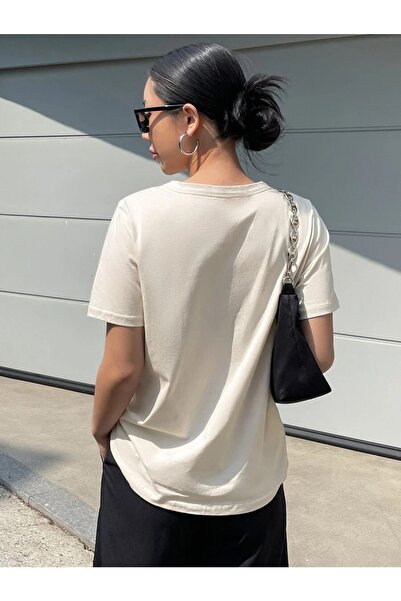 MOONBULL Beige Printed Tshirt