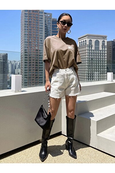 MOONBULL Μπλουζάκι Oversize Brown Dream Effect Printed