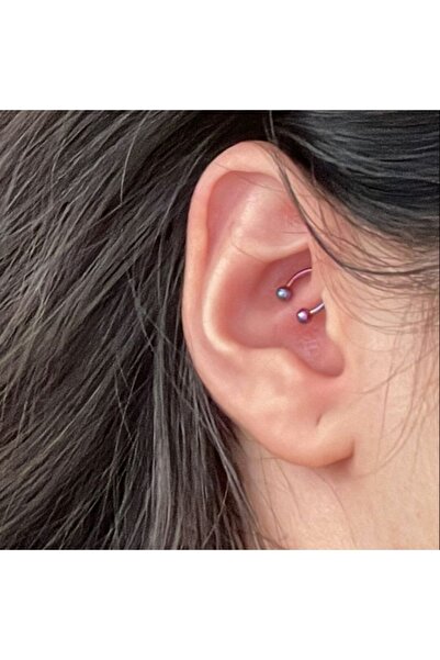 Heppii 6 Mm Straight Steel Tragus Helix Piercing Hologram Color Tip Bulk
