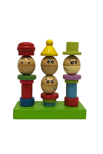 bakgelal Üç Insan Ahşap Blok Koordinasyon Oyunu